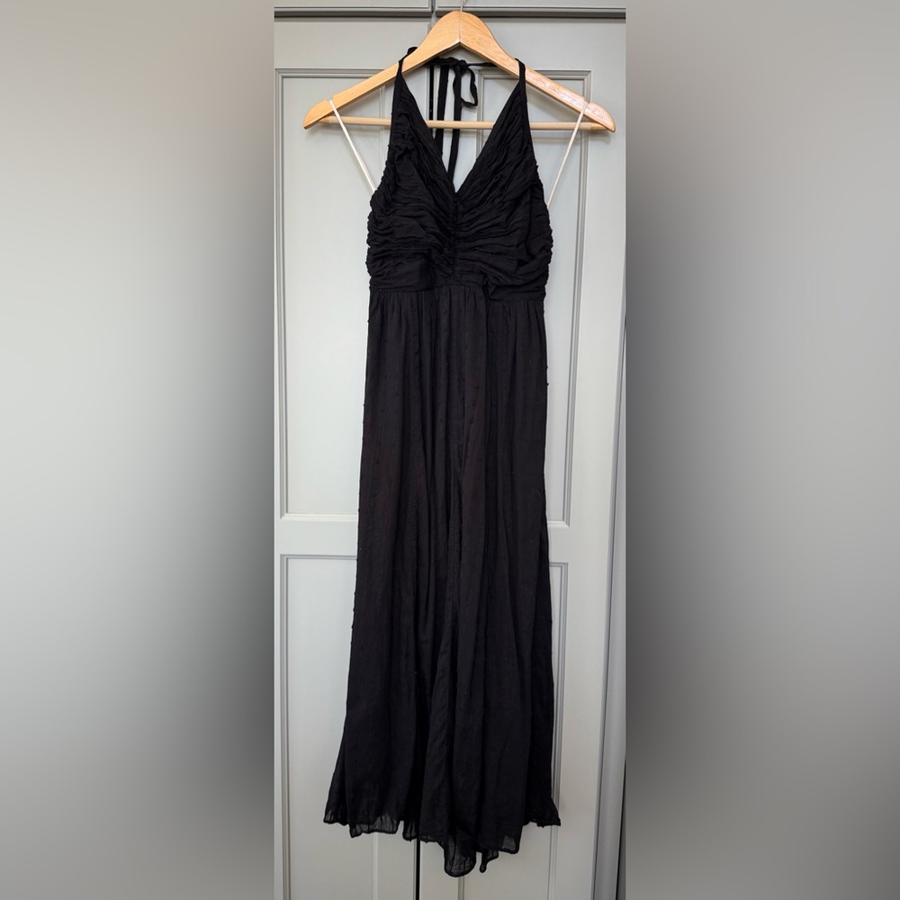 Free People Black Halter Midi Dress
